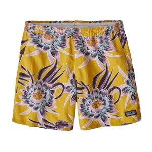 Patagonia Women’s Baggies Shorts 4” in Yellow Floral Print Size Medium Summer
